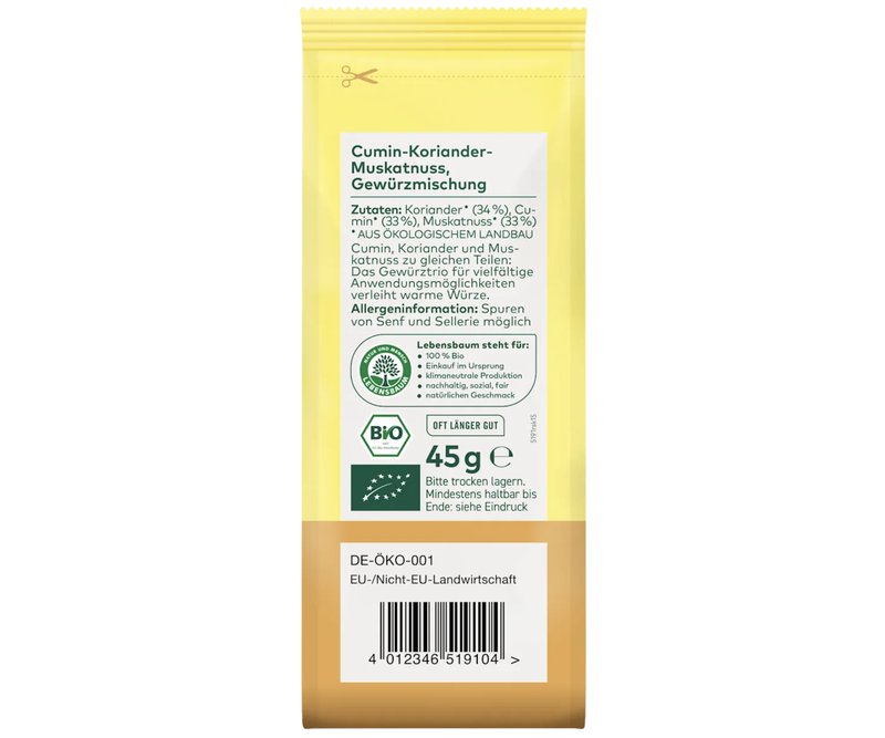 Mélange bio Cumin, Coriandre & Muscade - 45 g – Image 3