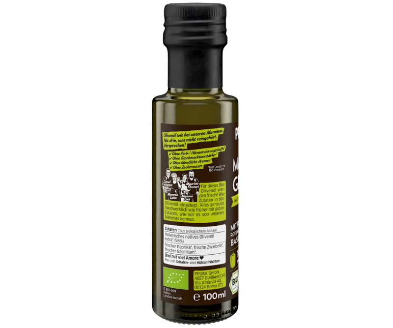 Huile d’olive extra vierge bio infusée légumes & basilic - 100 ml – Image 3
