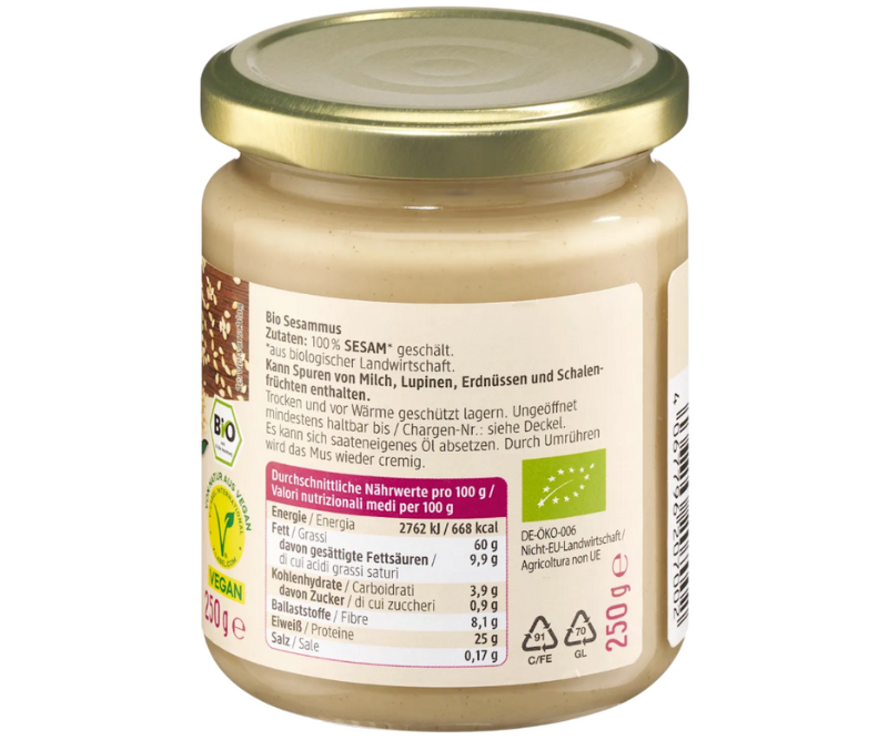 Purée de sésame bio (Tahini) sans gluten - 250 g – Image 3
