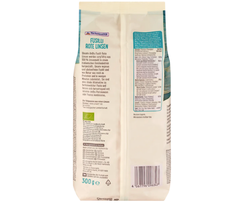 Pâtes fusilli aux lentilles corail bio sans gluten – 300 g – Image 2