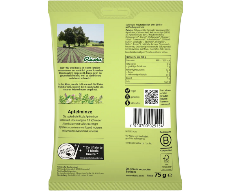 Bonbons Ricola aux herbes pomme & menthe – 75 g – Image 2