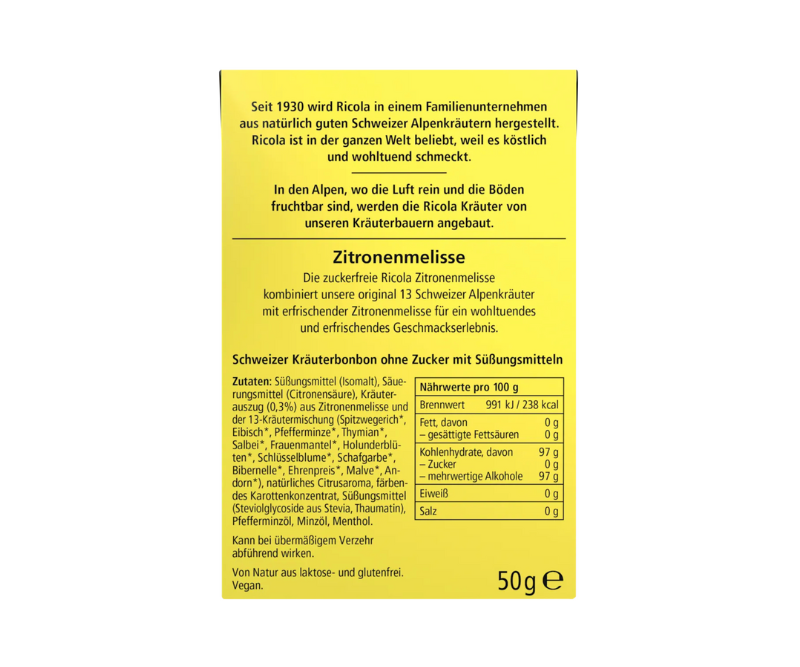 Bonbons Ricola sans sucre à la mélisse citronnée – 50 g – Image 2