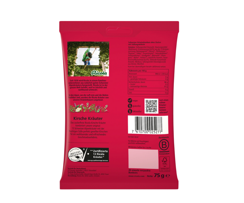 Bonbons Ricola aux herbes et à la cerise – 75 g – Image 2