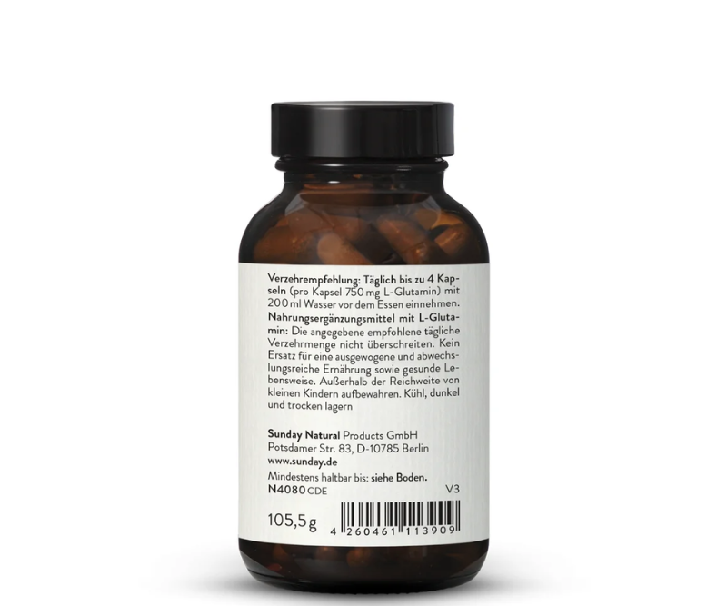 L-Glutamine 750 mg – 120 gélules végétales – Image 3