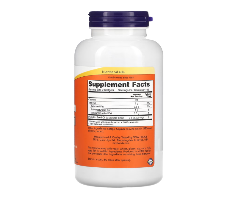 Huile de graines de courge 1 000 mg – 200 capsules molles – Image 2