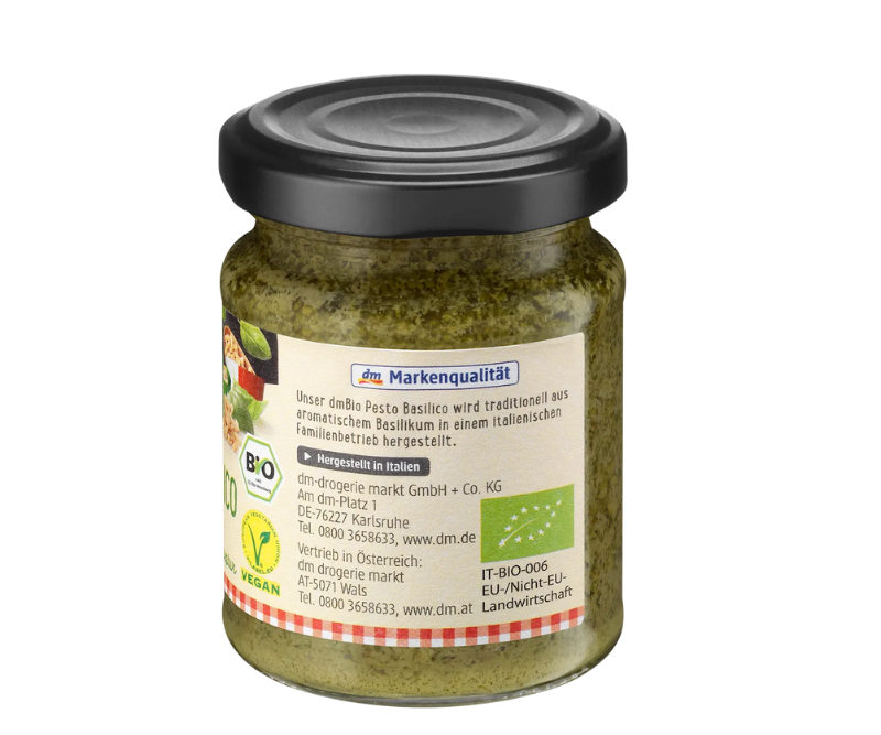 Pesto Basilico bio vegan aux pignons de pin – 120 g – Image 3