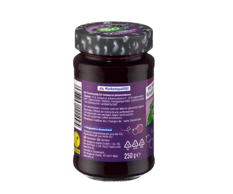 Confiture de cassis noir 75 % de fruits – 250 g – Image 4