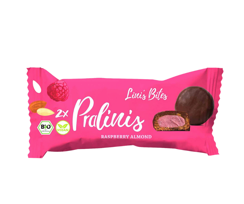 Pralinis à la Framboise et à l’Amande – Bio, Végan & Sans Gluten – 46 g – Image 2