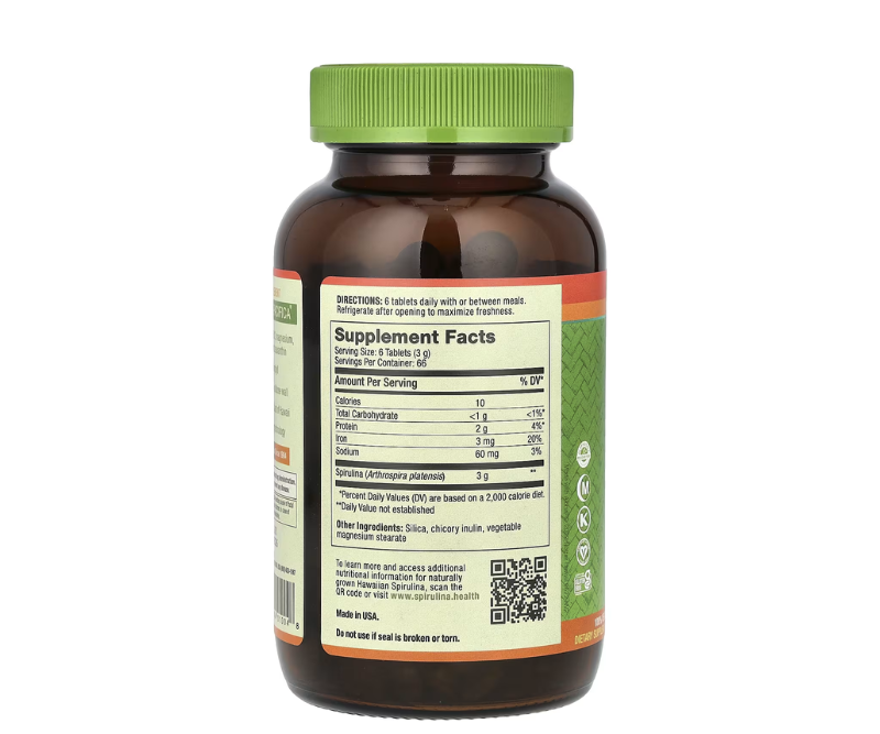 Spiruline Pure d’Hawaï – Nutrex Hawaii – 500 mg – 400 comprimés – Image 2