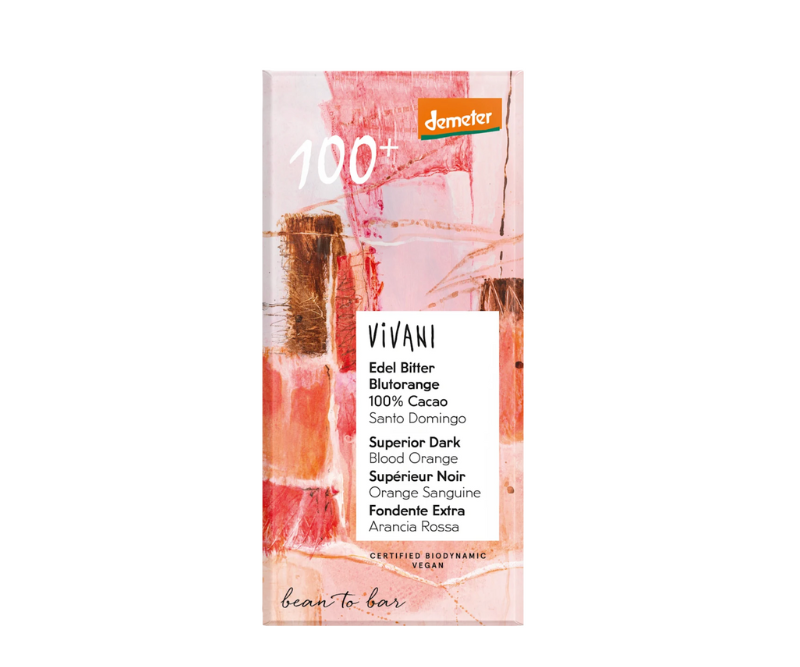 Chocolat noir 100% à l'orange sanguine
