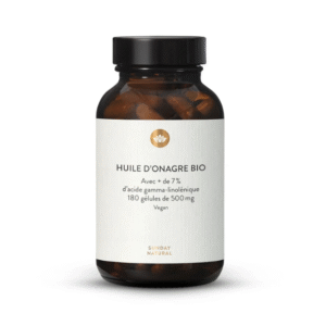 Huile d’Onagre Bio – Pressée à Froid – 180 Gélules Véganes