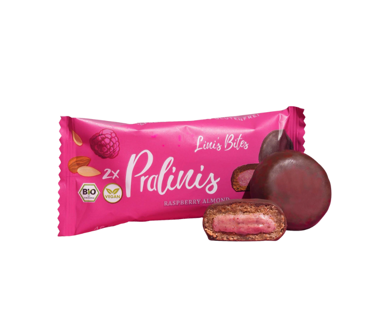 Pralinis à la Framboise et à l’Amande – Bio, Végan & Sans Gluten – 46 g