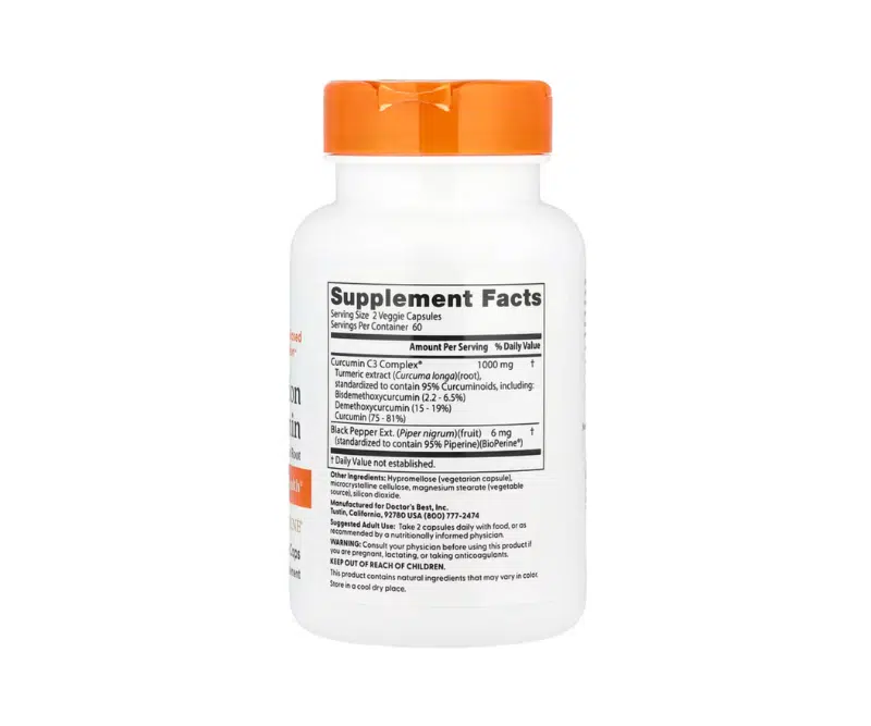 Curcumine haute absorption Curcumin C3 Complex® + BioPerine® – Articulations & antioxydant – 120 comprimés – Image 2