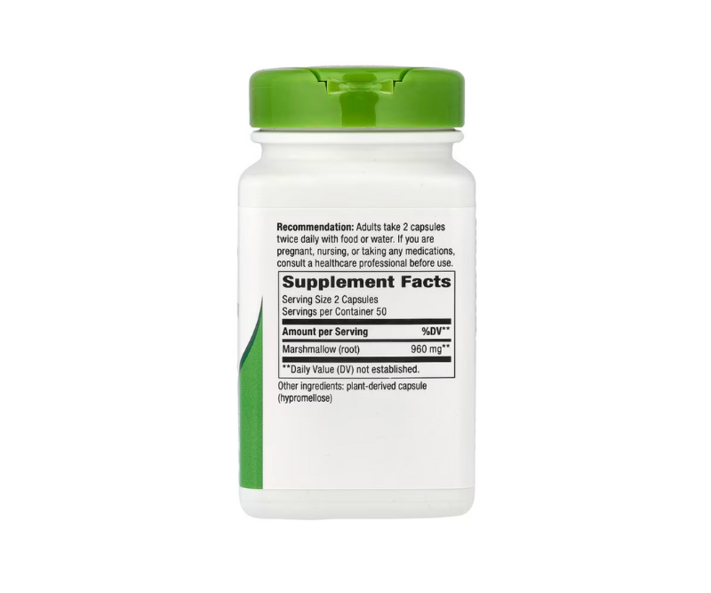 Racine de Guimauve (Marshmallow Root) – 960 mg – 100 gélules végétales – Image 2