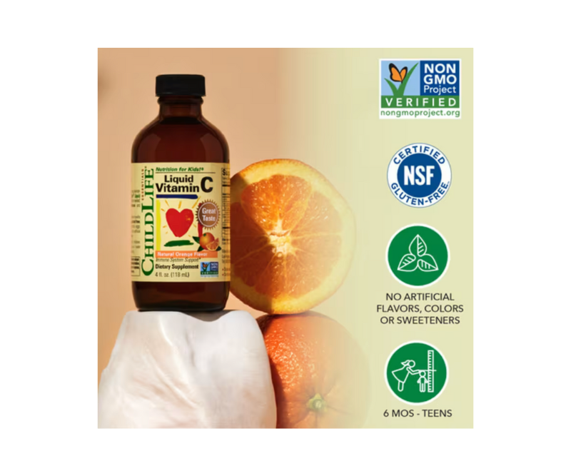Vitamine C Liquide pour Enfants – Saveur Orange – 118 ml – Image 3