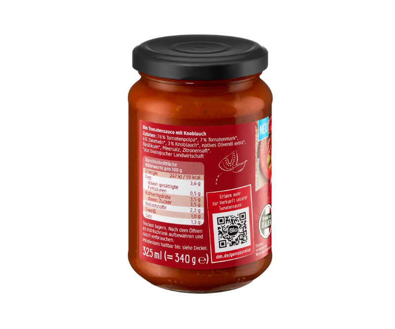 Sauce Tomate Bio à l’Ail Rôti – 325 ml – Image 3