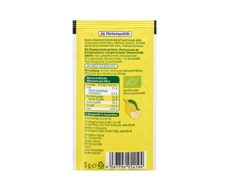 Zestes de Citron Râpés Bio – 2 x 5 g – Image 2