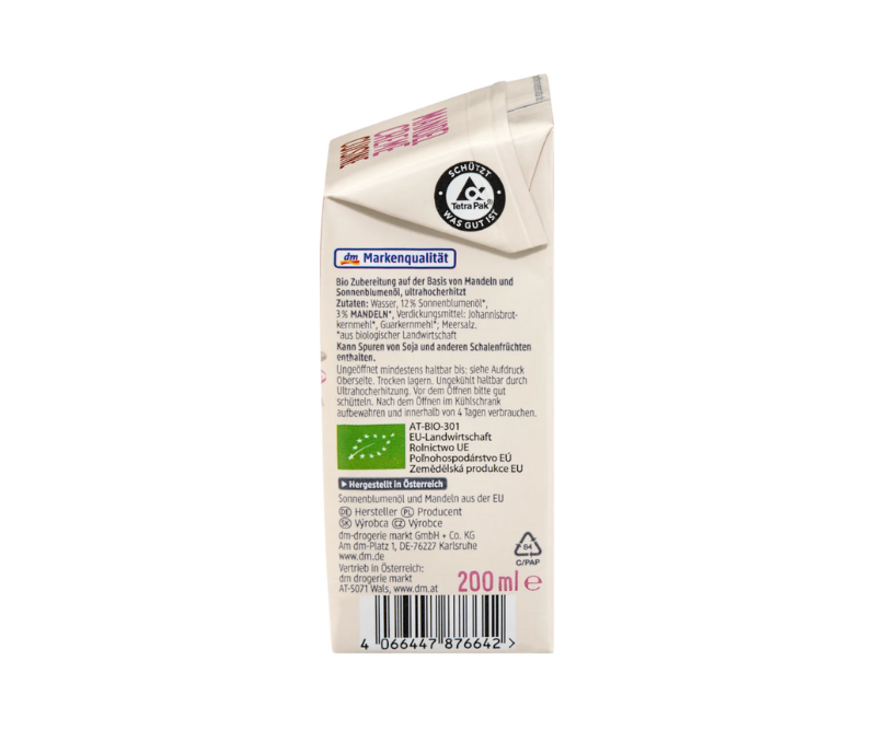 Crème cuisine à l’amande bio – 200 ml – Image 3