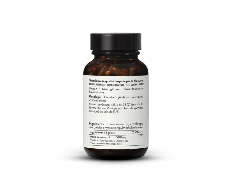 Resvératrol 500 mg (Trans-resvératrol Veri-te™) – 60 gélules vegan – Image 3