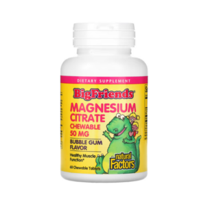Magnésium Citrate à Croquer pour Enfants – Goût Bubble Gum – 60 Comprimés