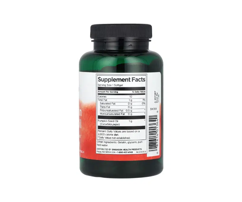 Huile de pépins de courge (Pumpkin Seed Oil) 1000 mg – 100 softgels – Image 2