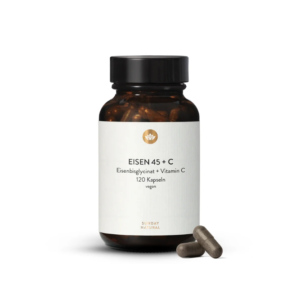 Fer chélaté bisglycinate 45 mg + Vitamine C – 120 gélules