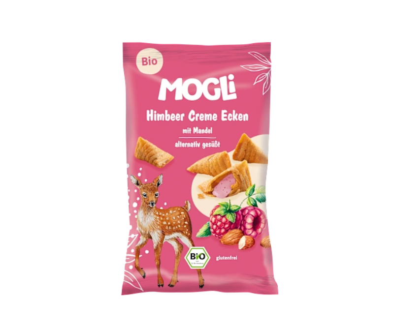 Biscuits bio sans gluten fourrés crème amande framboise pour enfants et adultes – 30 g